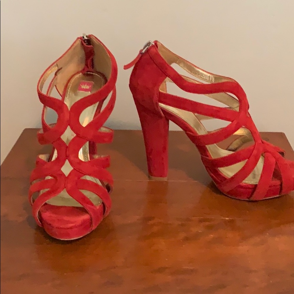 Suede heels size 8